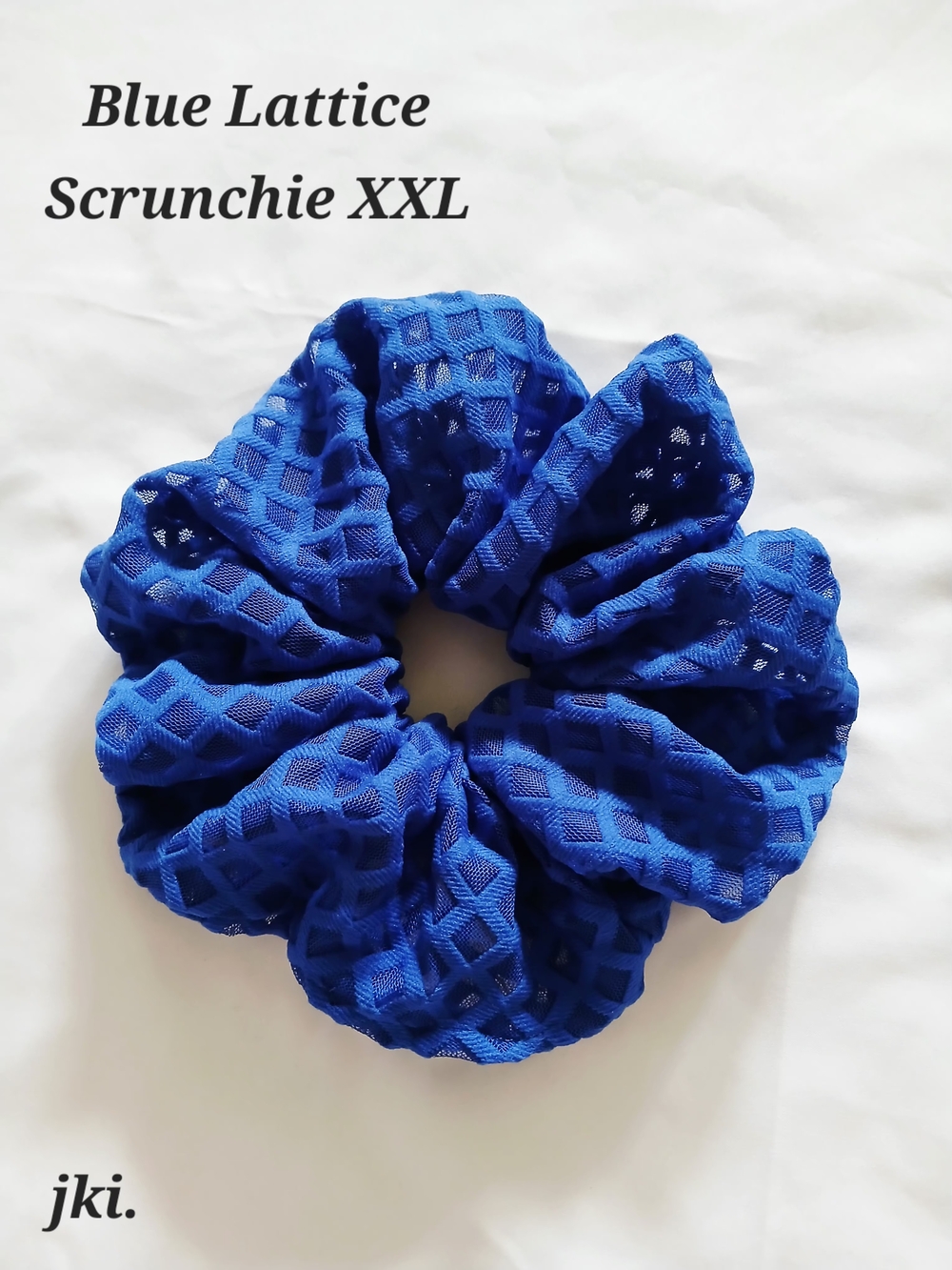 Blue Lattice Scrunchie XXL Hairtie